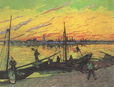 Vincent Van Gogh Coal Barges (nn04) china oil painting image